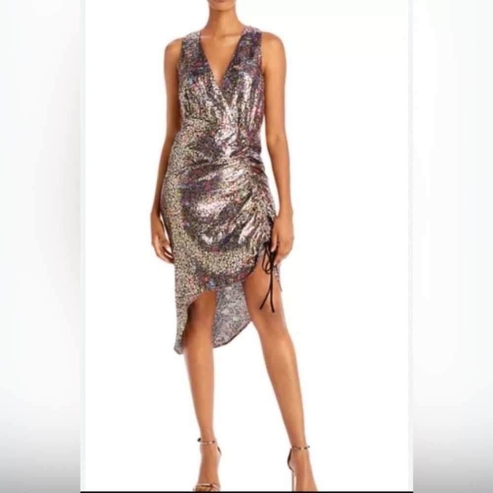 NWT! Ramy Brook Size XS • Printed Eden Dress Metallic Party Holiday